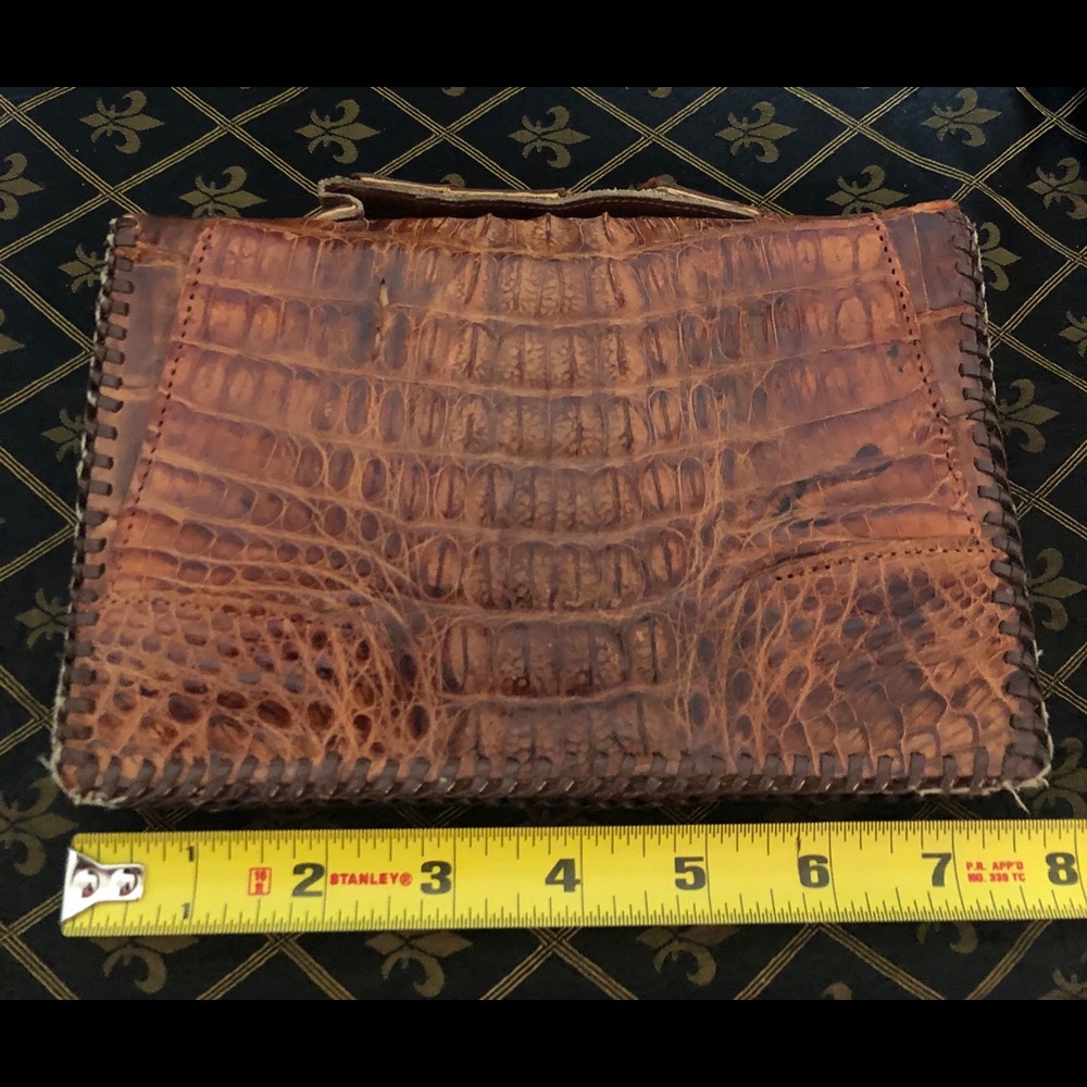 Genuine Alligator Vintage Clutch 1950’s Needs TLC!
